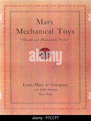 1930 Marx Mechanisches Spielzeug Katalog Abdeckung s. Stockfoto