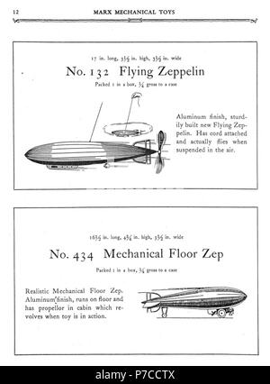 1930 Marx Mechanisches Spielzeug Katalog pg 12s. Stockfoto