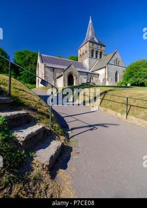 Allerheiligen Kirche in East Meon, Hampshire, Großbritannien Stockfoto