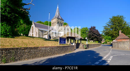 Allerheiligen Kirche in East Meon, Hampshire, Großbritannien Stockfoto