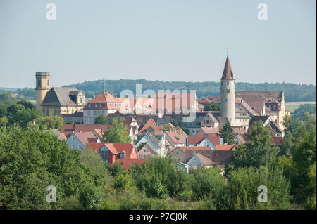 Altstadt, Kirchberg, Schwäbisch Hall, Hohenloher Jagsttal, Baden-Wuerttemberg, Heilbronn-franken, Deutschland Stockfoto