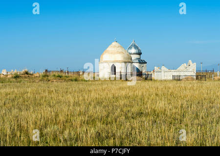 Muslimischen Friedhof, Sati Dorf, Tien-Shan-Gebirge, Kasachstan Stockfoto