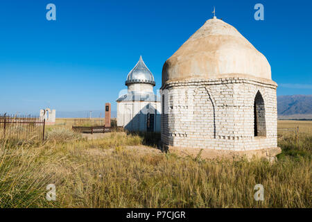 Muslimischen Friedhof, Sati Dorf, Tien-Shan-Gebirge, Kasachstan Stockfoto