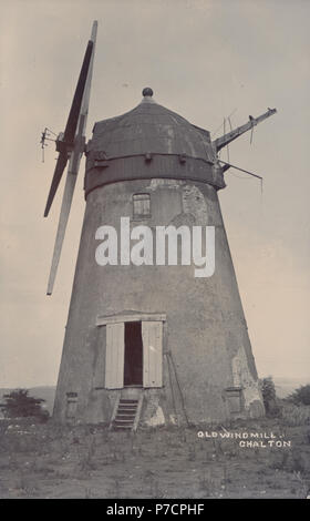 Vintage echten Foto von chalton Windmühle auf Windmill Hill, Hampshire, England, Großbritannien Stockfoto