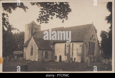 Vintage echten Foto von chalton Kirche, Hampshire, England, Großbritannien Stockfoto