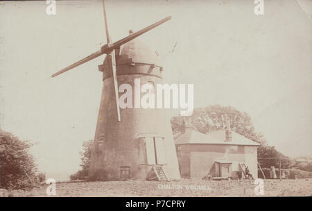 Vintage echten Foto von chalton Windmill, Windmill Hill, Hampshire, England, Großbritannien Stockfoto