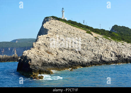 Leuchtturm Doukato in Lefkada Insel, Griechenland Stockfoto