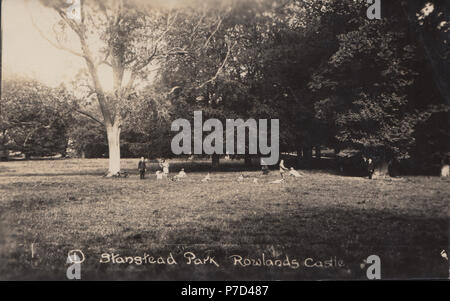 Vintage Foto von Stansted (Stanstead) Park, Rowlands Castle, Großbritannien Stockfoto