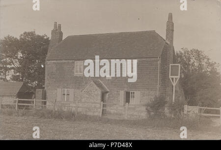 Vintage Foto der Schläger und Ball Public House, Hambledon, Hampshire, England, UK. Erster Sitz des Krickets Stockfoto