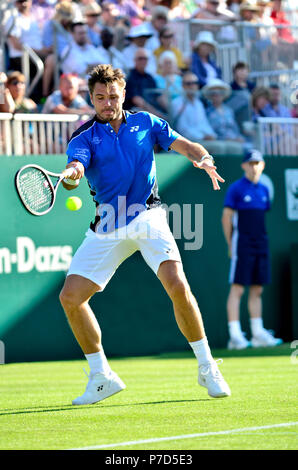 Stan Wawrinka (SWI) spielen in der ersten Runde der Natur Tal International, Eastbourne 25 Juni 2018.... Stockfoto