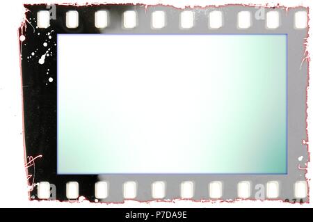 Grunge Filmstreifen Rahmen auf weißen isoliert. Stockfoto