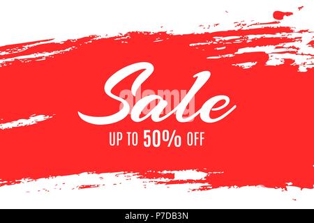 Web Banner zum Verkauf. Red Grunge. Roten Fleck. Große Rabatte. Angebot. Hintergrund für Ihr Projekt. Vector Illustration. EPS 10. Stock Vektor