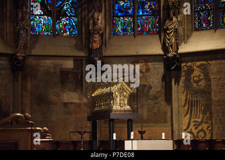 Aachener Dom, Aachen Deutschland Juni 2018. Der Marienschrein (Schrein der Jungfrau Maria) Das Heiligtum dient als Behälter der vier großen Kontakt Reliquien und Stockfoto