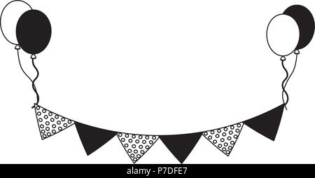 Girlanden aufhängen dekorativ mit Ballons helium Vector Illustration Design Stock Vektor