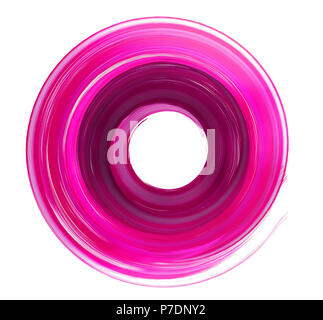 Kreis Pinselstrich 3D Rendering rosa Stockfoto