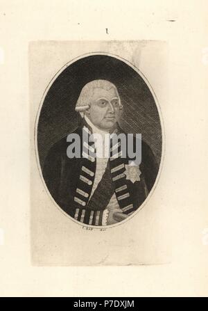 König George III von England. Kupferstich von John Kay von A Series of Original Portraits und Karikatur Radierungen, Hugh Paton, Edinburgh, 1842. Stockfoto