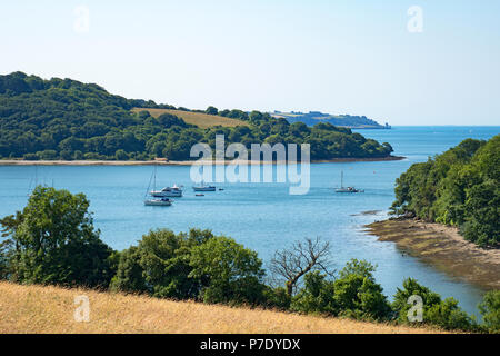 Carrick Roads, Fluss Fal, Bucht von Falmouth, Cornwall, England, Großbritannien, Großbritannien. Stockfoto