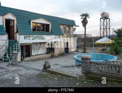 Wüst Restaurant im Winter, der Region Kachetien, Georgien, Kaukasus Stockfoto