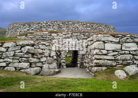 Broch von clickimin/Clickimin Broch/Clickhimin Broch, restaurierten Broch in Clickimin Loch, Lerwick, Mainland, Shetland Islands, Schottland, Großbritannien Stockfoto