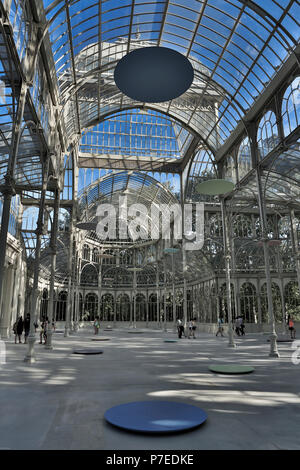 Innenraum der Palacio de Cristal in Madrid, Spanien Stockfoto