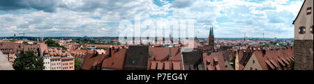 Nürnberg Panoramablick auf das Stadtbild (Blick von der Burg) Stockfoto