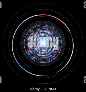 Futuristische HUD isoliert auf schwarzen Hintergrund. Alien Technologie Konzept Stockfoto