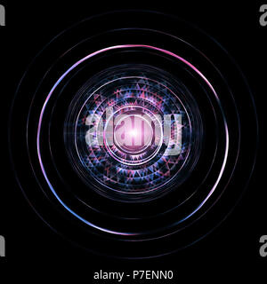 Futuristische HUD isoliert auf schwarzen Hintergrund. Alien Technologie Konzept Stockfoto