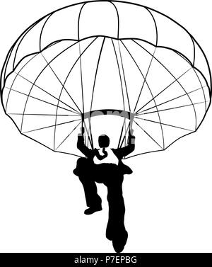 Fallschirm Geschäftsmann Silhouette Stock Vektor