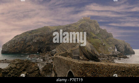 Gaztelugatxe Landschaft Stockfoto