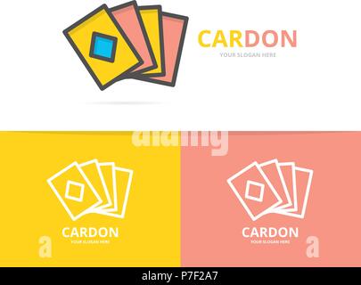 Einfache Wiedergabe und Spiel Karten logo Vorlage. Symbol und Zeichen Vector Illustration Stock Vektor