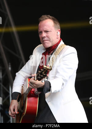 Kiefer Sutherland an der schwarzen Rehe Festival, eridge Park, Tunbridge Wells, Kent Foto von Steph Teague Stockfoto