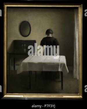 Vilhelm Hammershoi (1864-1919). Dänische Maler. Interieur, 1898. National Museum. Stockholm. Schweden. Stockfoto