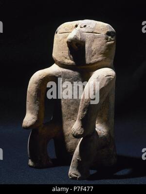 Südamerikanischen Zivilisation. Quimbay Zivilisation (Kolumbien). 500-1500. anthropomorphe Figur. 24 x 15 cm Durchmesser. Privatsammlung. Stockfoto