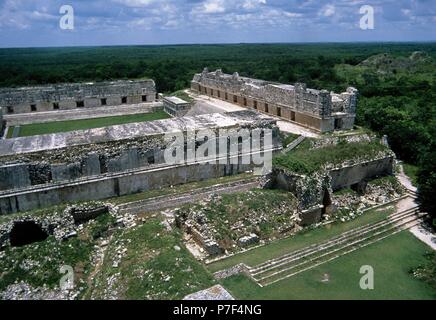 Maya-Zivilisation. Uxmal Stadt. Puuc-Region. Yucatan. Mexiko. Stockfoto