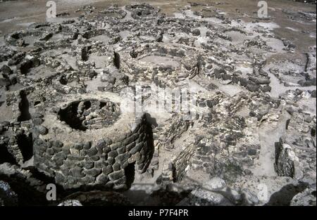 Nuragic Zivilisation. Bronzezeit (18. C. BC-2. C. n. Chr.). Nurarghe Su Nuraxi di Barumini in Sardinien Italien. Stockfoto