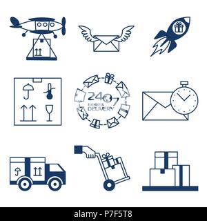 Express Delivery Symbole. Weltweiter Versand. Stock Vektor