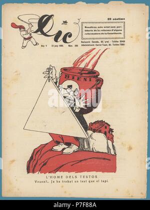 Portada de la Revista satírica D.I. C, editada en Barcelona, Junior de 1935. Stockfoto