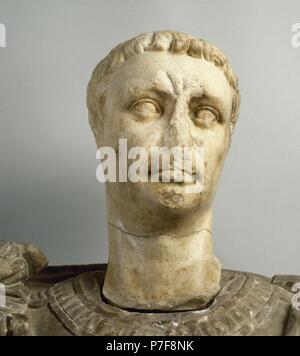 Claudius (10 V.CHR.-54 N.CHR.). Römischer Kaiser von 41 bis 54. Patrizier. Büste von Bilbilis. Zaragoza Museum. Aragon, Spanien. Stockfoto