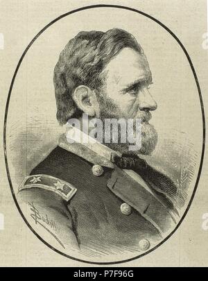 Ulysses S. Grant (1822-1885). Militär und North American Politiker. 18. Präsident der USA (1869-1877). Porträt. Kupferstich, 1855. Stockfoto