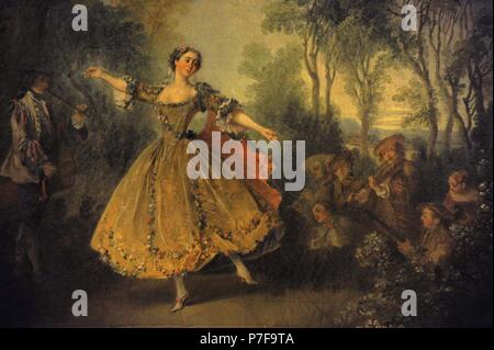 Nicolas Lancret (1690-1743). Französischer Maler. La Camargo tanzen, erste Hälfte des 18. Jahrhunderts. Die Eremitage. Sankt Petersburg. Russland. Stockfoto