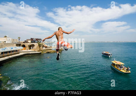 Akko alte Mauer Jumper, Israel Stockfoto