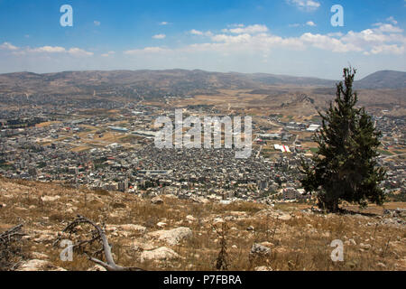 Sichem (Nablus). Blick vom Mount Gerezim. Stockfoto