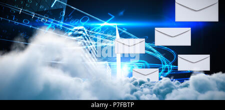Zusammengesetztes Bild digital erzeugte Bild von Gewitterwolken Stockfoto