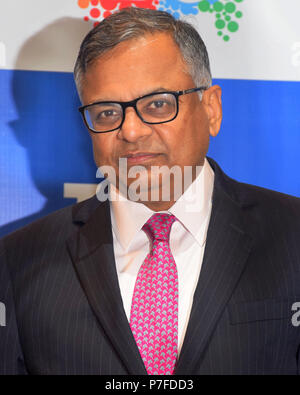 Kolkata, Indien. 05. Juli 2018. Vorsitzender von Tata Sons. Natarajan Chandrasekaran Adresse auf der Hauptversammlung oder AGM von Tata Global Getränke. Credit: Saikat Paul/Pacific Press/Alamy leben Nachrichten Stockfoto