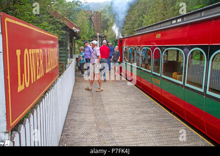 Die West Coast Wilderness Railway zwischen Queenstown und Strahan Stockfoto