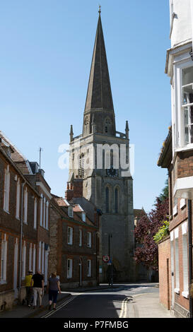 St. Helen's Church aus Ost St. Helen Straße, Abingdon-on-Thames, Oxfordshire, England, Großbritannien Stockfoto