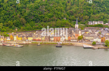 St. Goar Stadtbild in Rheine tal Landschaft Deutschland Stockfoto