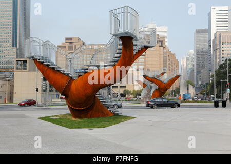 Stahlskulptur, Dendriten, die von Michel de Brion, Park Bonaventura, Montreal, Provinz Quebec, Kanada Stockfoto