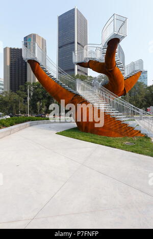 Stahlskulptur, Dendriten, die von Michel de Brion, Park Bonaventura, Montreal, Provinz Quebec, Kanada Stockfoto