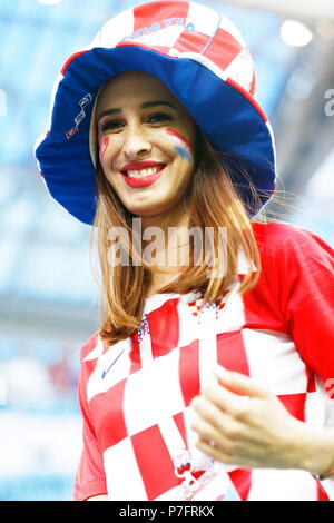 Nischni Nowgorod, Russland. 21 Juni, 2018. Kroatien fan Fußball / Fussball: FIFA WM Russland 2018 Match zwischen Argentinien 0-3 Kroatien im Stadion in Nischni Nowgorod Nischni Nowgorod, Russland. Credit: MUTSU KAWAMORI/LBA/Alamy leben Nachrichten Stockfoto